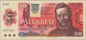 268792 - 1993 Ba.SK2a, 50Kčs 1987 s nalepeným kolkem, široká sér