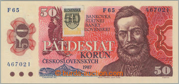 268793 - 1993 Ba.SK2a, 50Kčs 1987 s nalepeným kolkem, široká sér