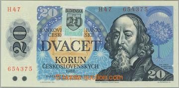 268795 - 1993 Ba.SK1, 20Kčs 1988 s nalepeným kolkem, série H47; po