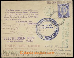 26881 - 1938 TIN CAN MAIL  letter transported tin can post from isla