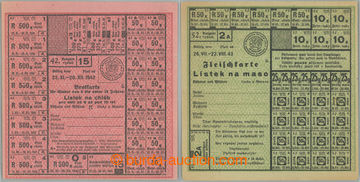 268971 - 1942-1943 POTRAVINOVÉ LÍSTKY / ČaM / sestava 2ks nepouži