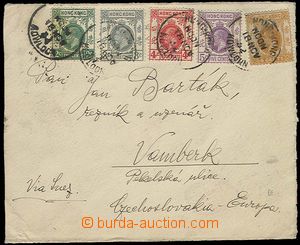 26918 - 1932 letter to Czechoslovakia with SG.118-121, 103, CDS Hong