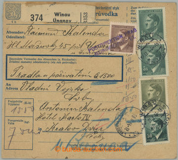 269695 - 1944 DOÚČTOVANÉ POŠTOVNÉ / větší díl balíkové pr�