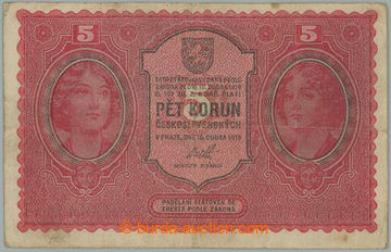 270884 - 1919 Ba.8, 5Kč 1919, série 0034; celkově pěkná