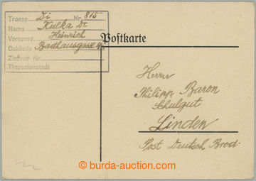 271002 - 1944 GHETTO TEREZÍN - PRACOVNÍ TÁBOR LINDEN / dopisnice z