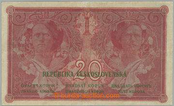 271003 - 1919 Ba.10a, 20Kč 1919, hledaná první série P001 (!); v