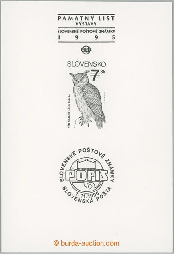 271031 - 1995 PT3, Výr skalní, přítisk POFIS Bratislava, náklad 