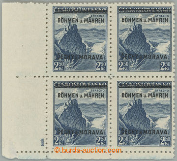 271252 -  Pof.15 DČ, Strečno 2,50Kč, levý dolní rohový 4-blok s