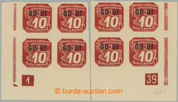 271287 - 1939 Pof.OT1, přetisk GD-OT, sestava levého a pravého roh