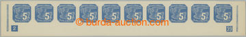 271292 - 1939 Pof.NV2 DČ, I. vydání 5h modrá, dolní 10-pás s D�