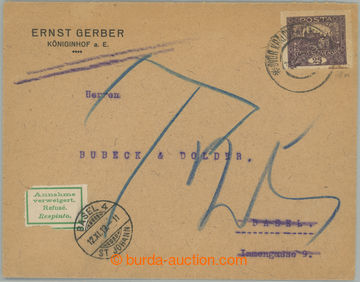 271315 - 1919 firemní dopis adresovaný ve II. TO do Švýcarska, vy