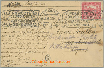 271321 - 1920 PŘÍČKOVÝ TYP / pohlednice zaslaná ve III. TO, poš