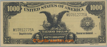271350 - 1930? REKLAMNÍ BANKOVKA / líc reprodukce pseudo U.S. $1000