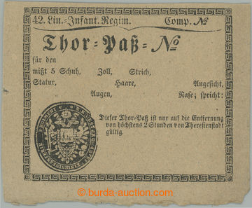 271401 - 1800? TEREZÍN / PROPUSTKA / nevyplněná propustka z Terez�