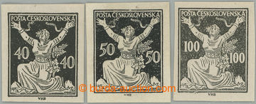 271416 - 1920 PLATE PROOF  comp. 3 pcs of plate proofs in black color