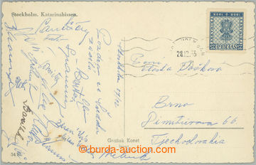 271424 - 1955 HOCKEY / postcard sent from Sweden with signatures Czec