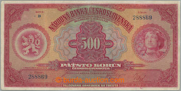 271438 - 1929 Ba.23b, 500CZK 1929, set B, dotištěná line above MÁ