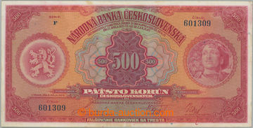 271439 - 1929 Ba.23c, 500Kč 1929, série F, neperforovaná; pěkná