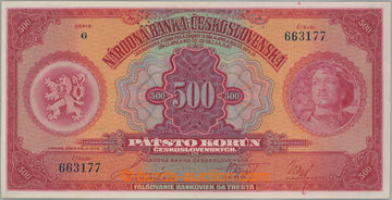 271442 - 1929 Ba.23c, 500Kč 1929, série G, perforace SPECIMEN; na r