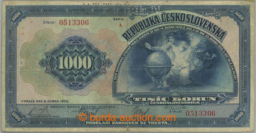 271454 - 1932 Ba.26, 1000Kč 1932, série A, perforace SPECIMEN; drob