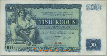 271459 - 1934 Ba.27, 1000Kč 1934, série C, neperforovaná; drobná 