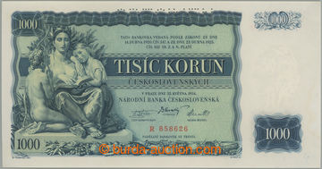 271464 - 1934 Ba.27, 1000Kč 1934, série R, perforace SPECIMEN; na r