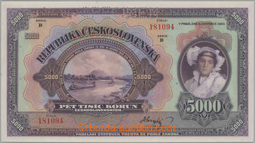 271466 - 1920 Ba.17b, 5000Kč 1920, série B, perforace SPECIMEN; bez