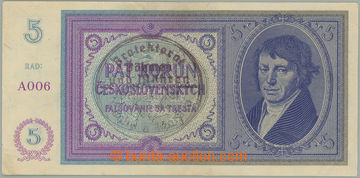 271468 - 1940 Ba.29a, 5K b.l. (1938/1940), série A006, přetisk ruč