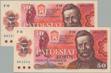 271495 - 1987 ČÍSELNÁ POSTUPKA / Ba.104a, 50Kčs 1987, série F15,