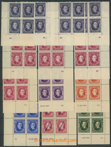 271506 - 1939-1943 PLATE NUMBERS / selection of 27 pcs of stamp. with