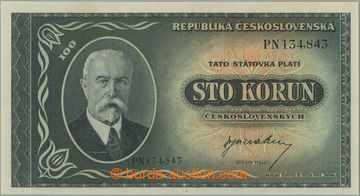 271515 - 1945 Ba.74, 100Kčs b.l. (1945), série PN, perforace 3 mal�
