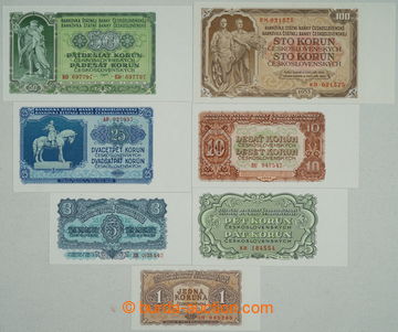 271523 - 1953 Ba.86-92, sestava 7ks bankovek 1Kčs - 100Kčs 1953, ko