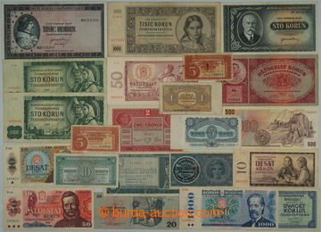 271543 - 1917-1987 SESTAVA / 22ks různých čs. bankovek z uvedenéh