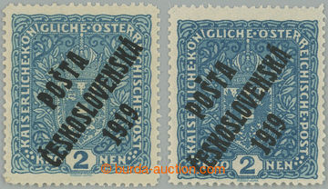 271605 -  Pof.48II, Znak 2K světle modrá, široký formát, 2ks I. 