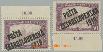 271618 -  Pof.111, 50f fialová, 2ks zn. s horním a dolním okrajem 
