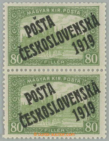 271621 -  Pof.113, 80f zelená, svislá 2-páska, typy přetiků III+