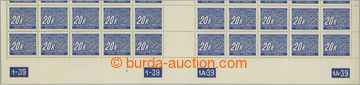 271762 - 1939 Pof.DL14, 20K modrá, řezaný dolní krajový 20-pás 