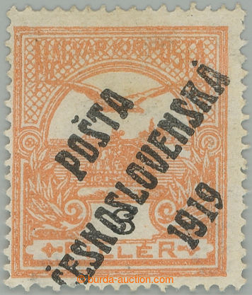 272094 -  Pof.91, 3f oranžová, III. typ; nepatrná stopa, zk. Gi a 