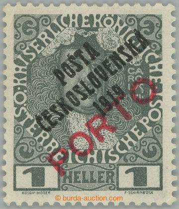 272103 -  Pof.83, Přetisk PORTO 1h šedá / červená, I. typ; dvl v