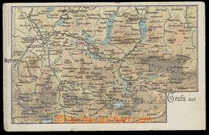 27212 - 1902? Austria  map surroundings Salzburg and Bad Ischl, Un, 