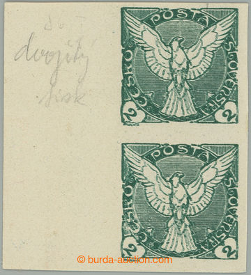 272398 - 1918 Pof.NV1 VV, Sokol v letu 2h zelená, vodorovná levá k