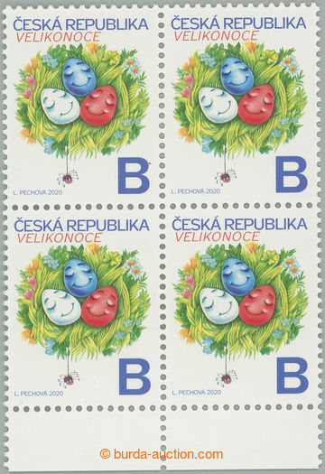 272551 - 2020 Pof.1061 VV, Velikonoce hodnota B, krajový 4-blok s VV