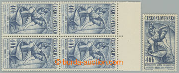 272570 - 1958 Pof.976, Sport 40h, horní krajový 4-blok z dotisku (s