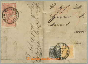 272597 - 1855 část R-dopisu vyfr. zn. Znak 1Kr + 2Kr + 2x 3Kr jako 