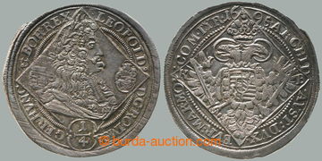 272633 - 1695 Leopold I. (1659-1705), ¼ tolar 1695 KB, Kremnica; na 