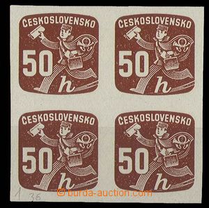 27270 - 1945 Pof.NV30,  block of four with plate variety 36/1 (damag