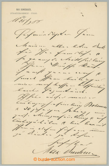 272834 - 1886 DONEBAUER Max (1838-1888) česko-německý restauratér