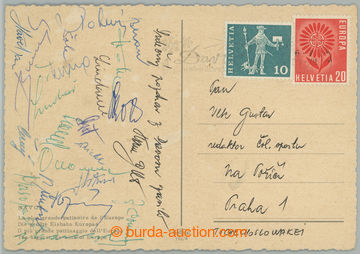 272850 - 1964 HOCKEY / postcard sent from Davos with signatures of pl