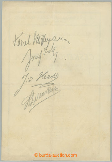 272923 - 1925 ČESKÉ KVARTETO / vlastnoruční podpisy členů Česk