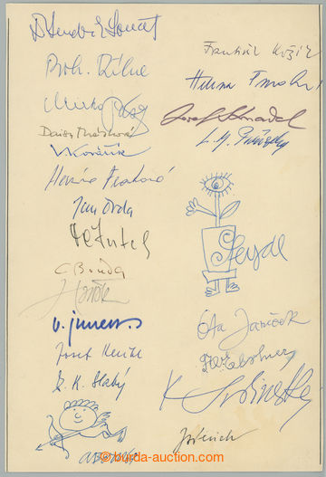 272959 - 1969 list papíru formátu užší A4 s podpisy zejména aut